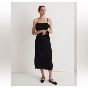 NWOT Madewell Plisse Midi Slip Skirt